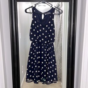 Lush Navy Polka Dot Dress